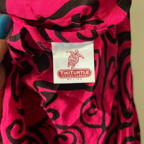 TikiTurtle Pink and Black Patterned Halter Dress - Picture 4 of 8